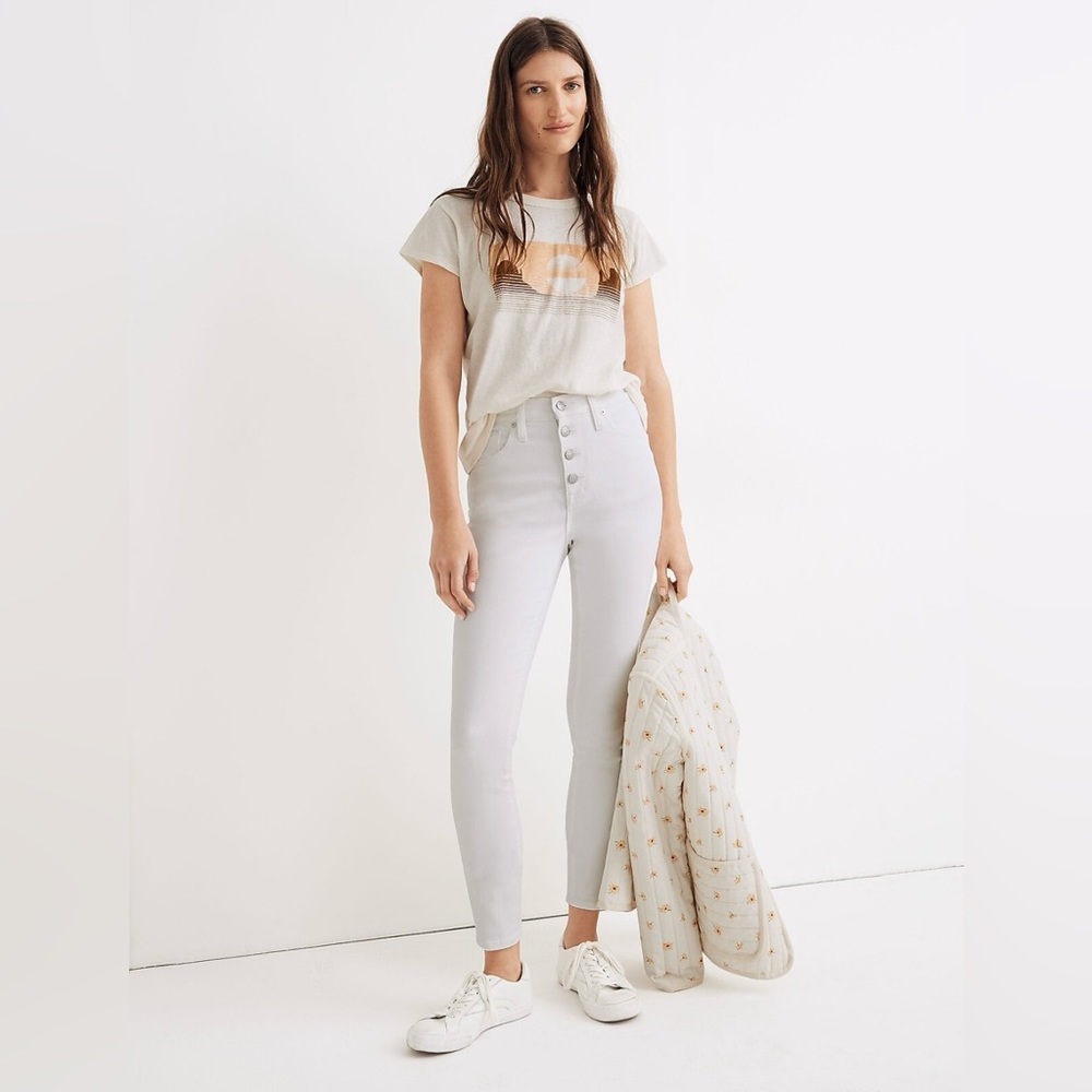 MADEWELL 10” High-Rise Skinny Crop white jeans. Size 27. EUC!!